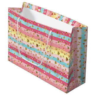 Bolsa de regalo grande Pastel Rainbow & Hearts