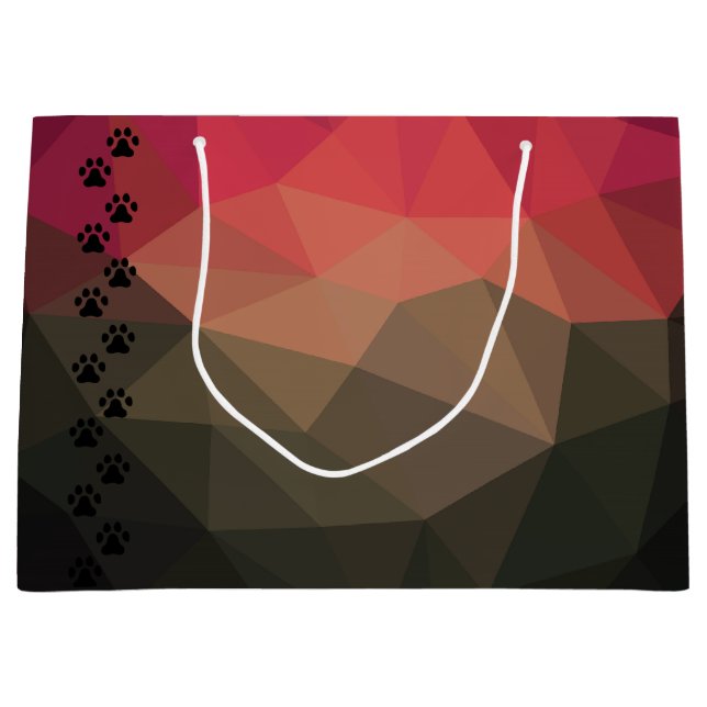 Bolsa De Regalo Grande Pata de perro, huella animal, animal mascota de ga (Anverso)