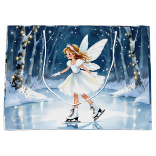Bolsa De Regalo Grande Patinaje sobre hielo de hadas en un bosque encanta