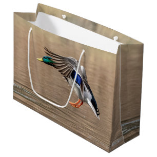 Bolsa De Regalo Grande Pato Mallard en vuelo