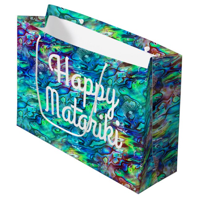 Bolsa De Regalo Grande Patrón 1 de trama de Abalone Paua de Nueva Zelanda (Angulo Anverso)