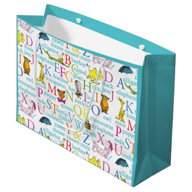 Bolsa De Regalo Grande Patrón ABC del Dr. Seuss con palabras (Angulo Anverso)