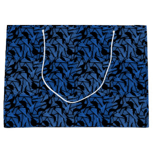 Bolsa De Regalo Grande Patrón abstracto 2 tonos Azul.b Negro BG