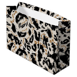 Bolsa De Regalo Grande Patrón abstracto bohemio africano de leopardo