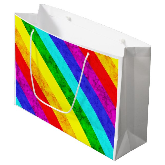 Bolsa De Regalo Grande Patrón abstracto del arco iris (Angulo Anverso)