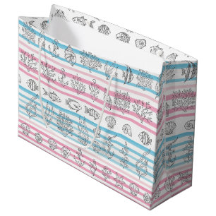 Bolsa De Regalo Grande Patrón acuarela náutica retro (12)