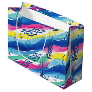 Bolsa De Regalo Grande Patrón acuarela náutica retro (3)