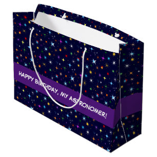 Bolsa De Regalo Grande Patrón astronómico sin foco Starry Night Colorful