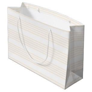 Bolsa De Regalo Grande Patrón beige y blanco de cinco rayas