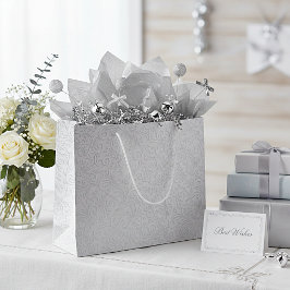 Bolsa De Regalo Grande Patrón blanco elegante
