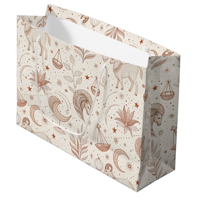 Bolsa De Regalo Grande Patrón Botánico Celestial (1) (Angulo Anverso)