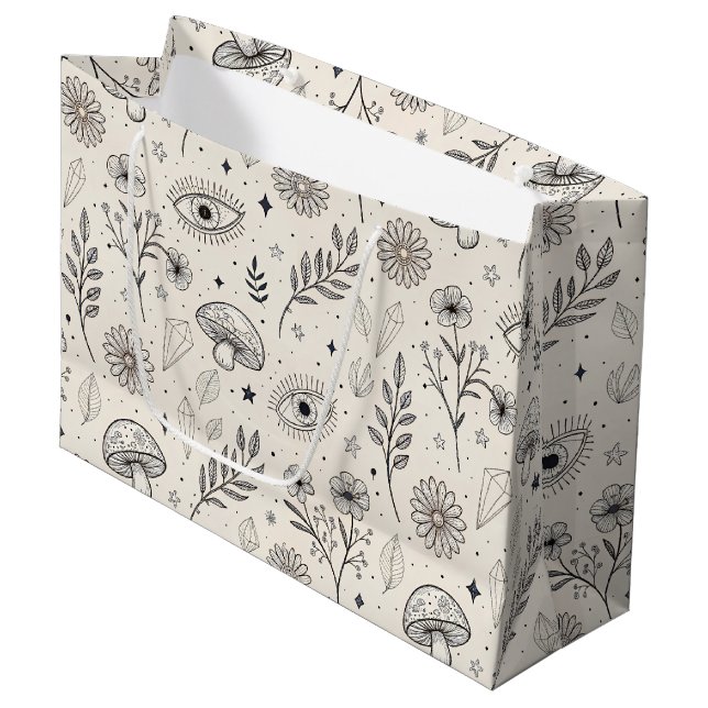 Bolsa De Regalo Grande Patrón Botánico Celestial (3) (Angulo Anverso)