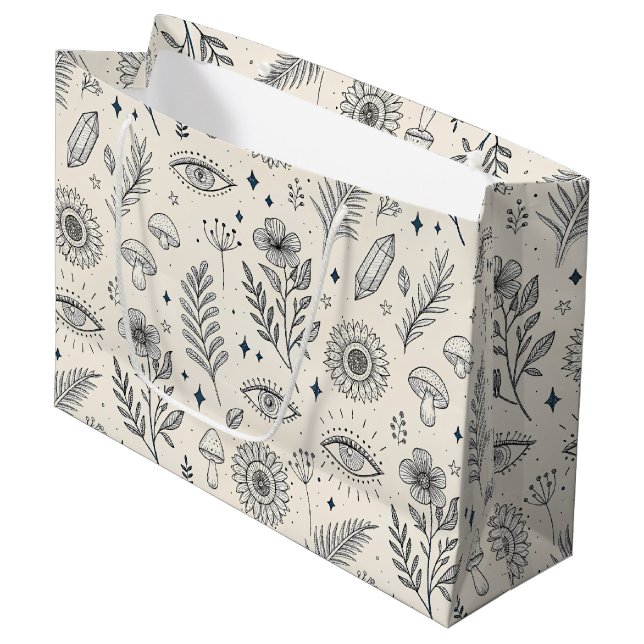 Bolsa De Regalo Grande Patrón Botánico Celestial (4) (Angulo Anverso)