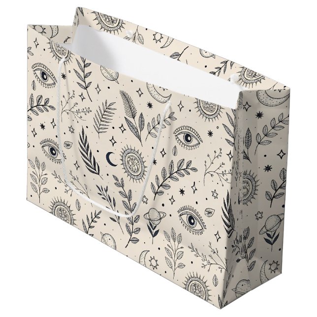 Bolsa De Regalo Grande Patrón Botánico Celestial (5) (Angulo Anverso)