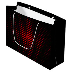 Bolsa De Regalo Grande Patrón cardíaco de semitono negro y rojo