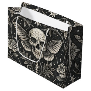Bolsa De Regalo Grande Patrón Celestial Floral Calavera Gótica (1)