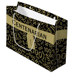 Bolsa De Regalo Grande Patrón centenario de oro/negro