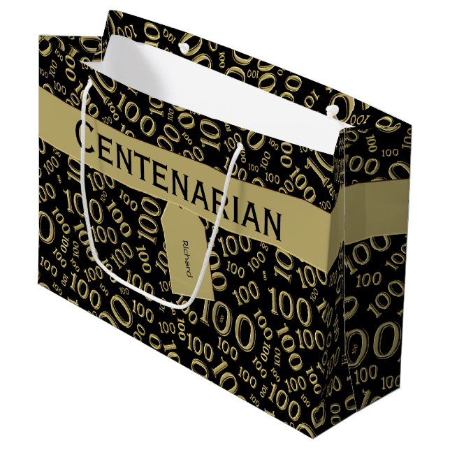 Bolsa De Regalo Grande Patrón centenario de oro/negro (Angulo Anverso)