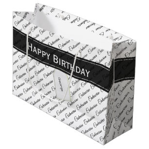 Bolsa De Regalo Grande Patrón Centenario de tipografía blanca/negra - 100