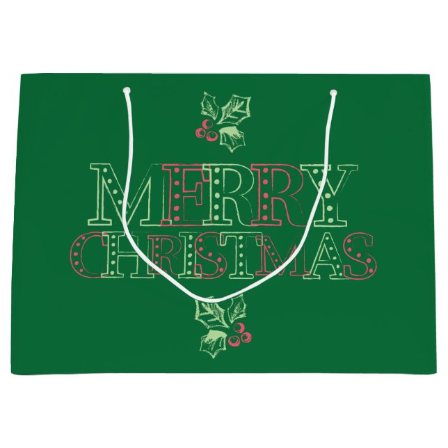 Bolsa De Regalo Grande Patrón Chalk Mistletoe (Anverso)