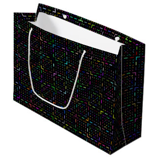 Bolsa De Regalo Grande Patrón colorido de tecnología, codificación y elec