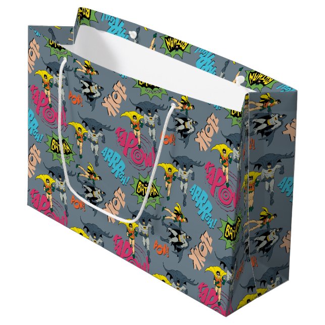 Bolsa De Regalo Grande Patrón De Acción Batman Y Robin (Angulo Anverso)