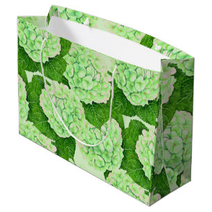 Bolsa De Regalo Grande Patrón de acuarela de Hydrangea