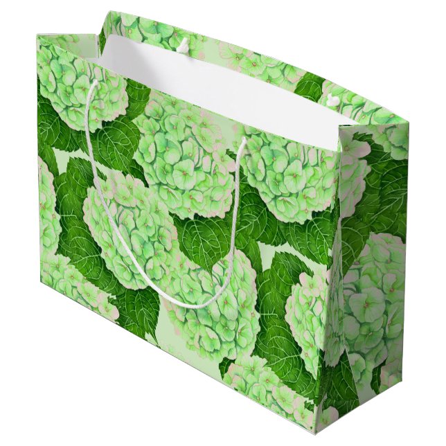 Bolsa De Regalo Grande Patrón de acuarela de Hydrangea (Angulo reverso)