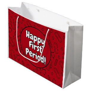 Bolsa De Regalo Grande Patrón de almohadilla de Tampon rojo del Fiesta de