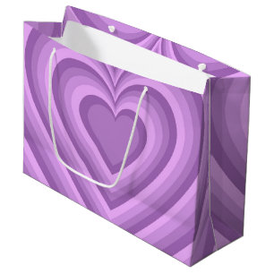 Bolsa De Regalo Grande Patrón de amor cardíaco hipnótico púrpura