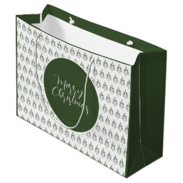 Bolsa De Regalo Grande Patrón de árbol de Navidad Pine Green