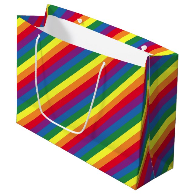 Bolsa De Regalo Grande Patrón de arco iris diagonal (Angulo Anverso)