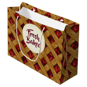 Bolsa De Regalo Grande Patrón de aro de cerezo rojo para panaderos