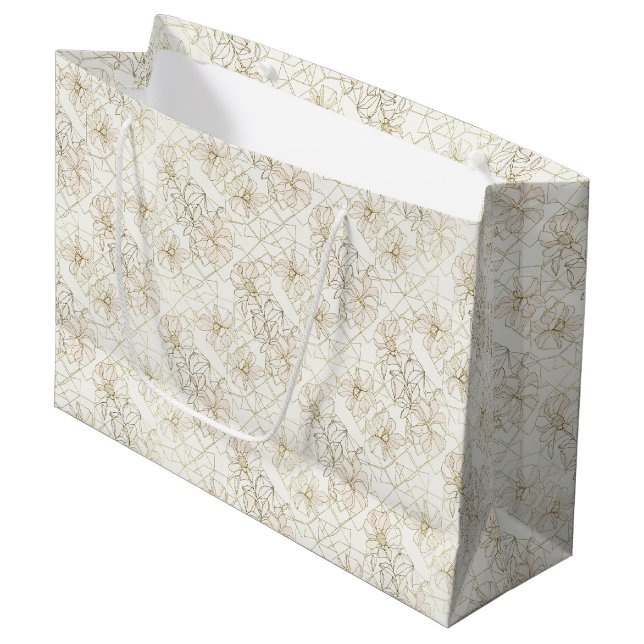 Bolsa De Regalo Grande Patrón de arte de línea botánica minimalista (1) (Angulo Anverso)