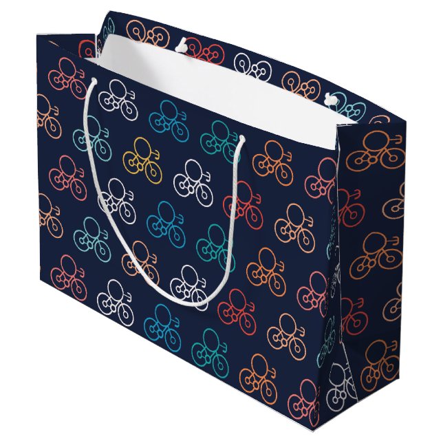 Bolsa De Regalo Grande Patrón de bicicletas (Angulo reverso)