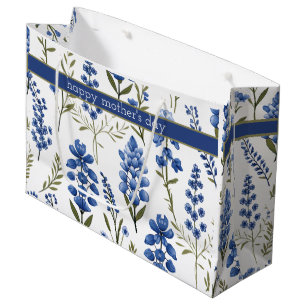 Bolsa De Regalo Grande Patrón de Bluebonnets en la primavera meridional