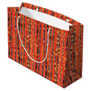 Bolsa De Regalo Grande Patrón de bosque de árbol de aves