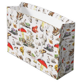 Bolsa De Regalo Grande Patrón de bosque de caracoles de espuma de hongos