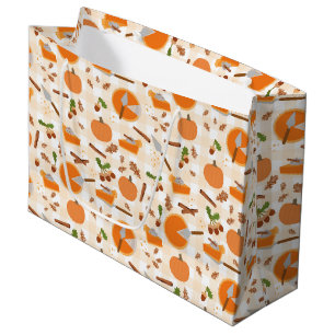 Bolsa De Regalo Grande Patrón de caída de otoño del conducto de calabaza