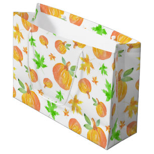 Bolsa De Regalo Grande Patrón de calabaza acuática y hoja de arce