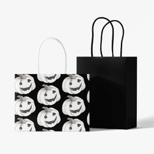 Bolsa De Regalo Grande Patrón de calabaza fantasmal Feliz Halloween