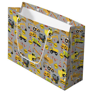 Bolsa De Regalo Grande Patrón de camiones de construcción