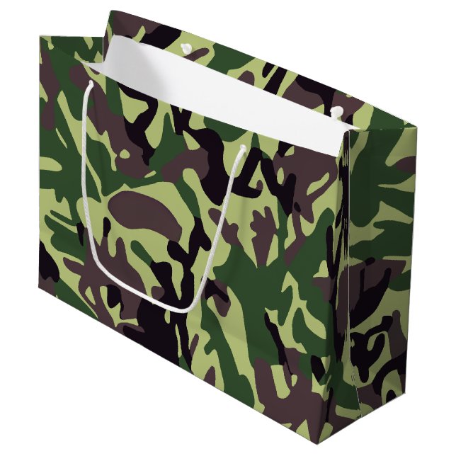 Bolsa De Regalo Grande Patrón de camo verde de Hunters (Angulo Anverso)
