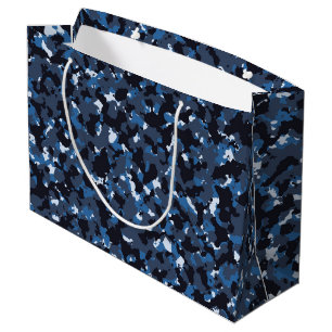 Bolsa De Regalo Grande Patrón de camuflaje azul