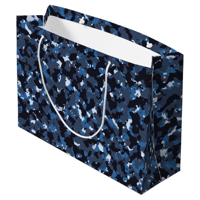 Bolsa De Regalo Grande Patrón de camuflaje azul (Angulo reverso)