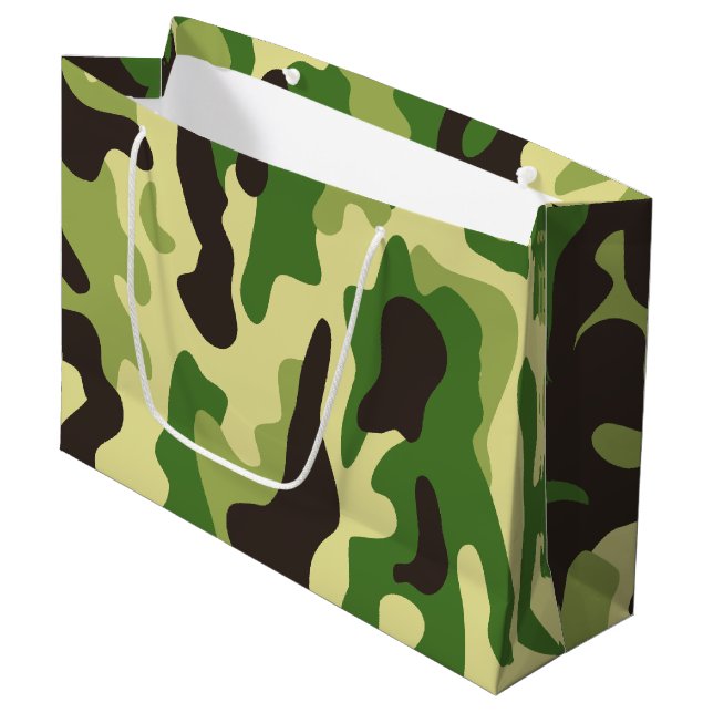 Bolsa De Regalo Grande Patrón de camuflaje de Khaki (Angulo Anverso)