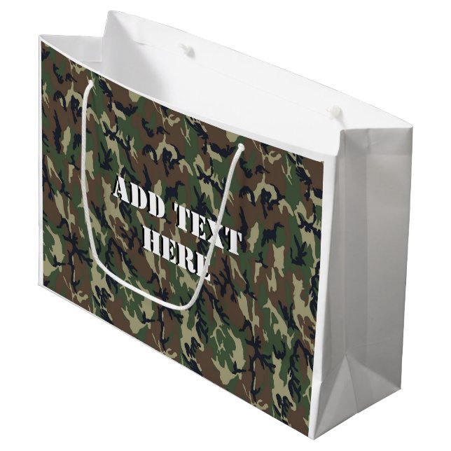 Bolsa De Regalo Grande Patrón de camuflaje verde militar (Angulo Anverso)