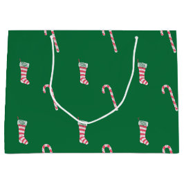 Bolsa De Regalo Grande Patrón de caña de candy