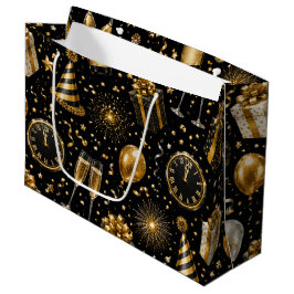 Bolsa De Regalo Grande Patrón de Celebración de Año Nuevo de Lujo