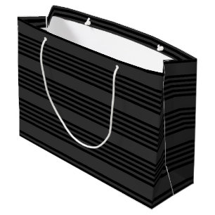 Bolsa De Regalo Grande Patrón de cinco bandas de negro y carbón vegetal